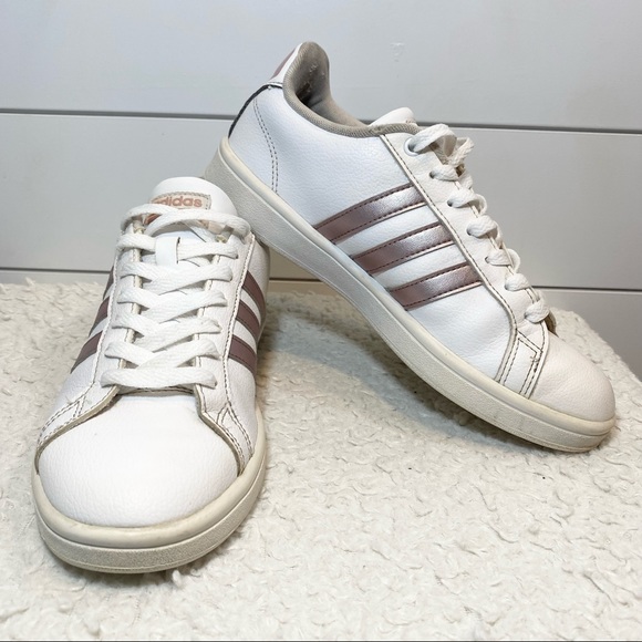 adidas Advantage Sneakers White Metallic - Size 7.5 - Picture 8 of 13